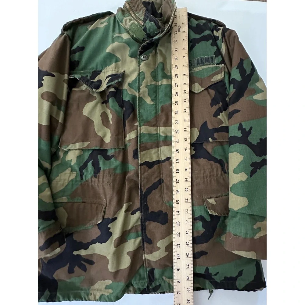 VTG 1974 US Army M-65 Field Jacket S Woodland Camo Coat Liner Military Tactical